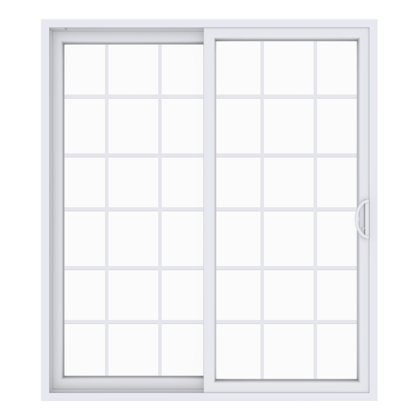 Sliding Patio Door with the Colonia grid style in white.